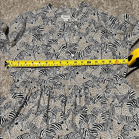 J. Crew Tiered Zebra Print Long Sleeve Dress Size XXS - Picture 6 of 7